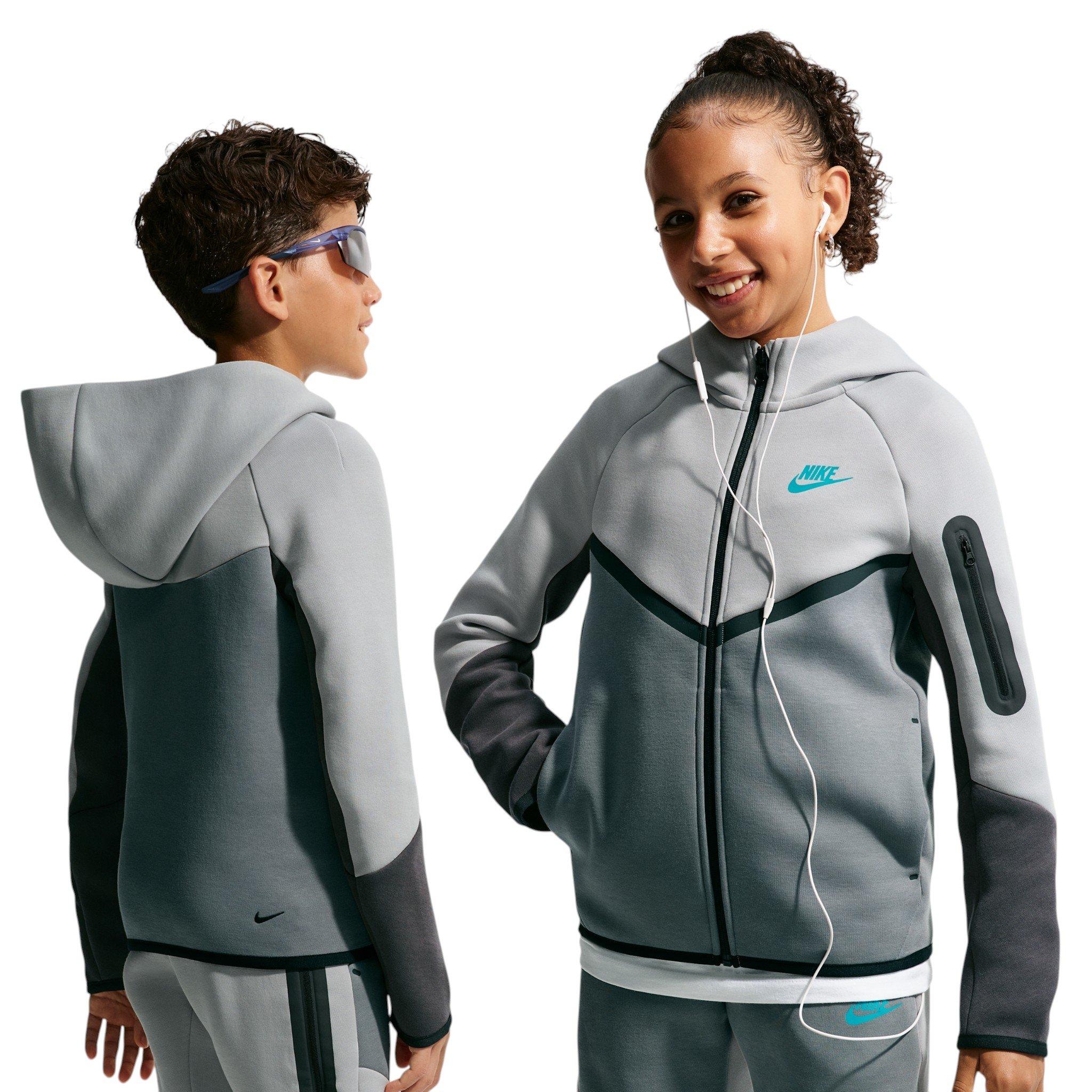 Nike Big Kids' Sportswear Tech Fleece Full-Zip Jacket - Lt Smoke Grey/Anthracite - LT SMOKE GREY/ANTHRACITE